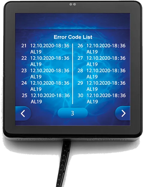 Polytropic TFT ekran: hata listesi